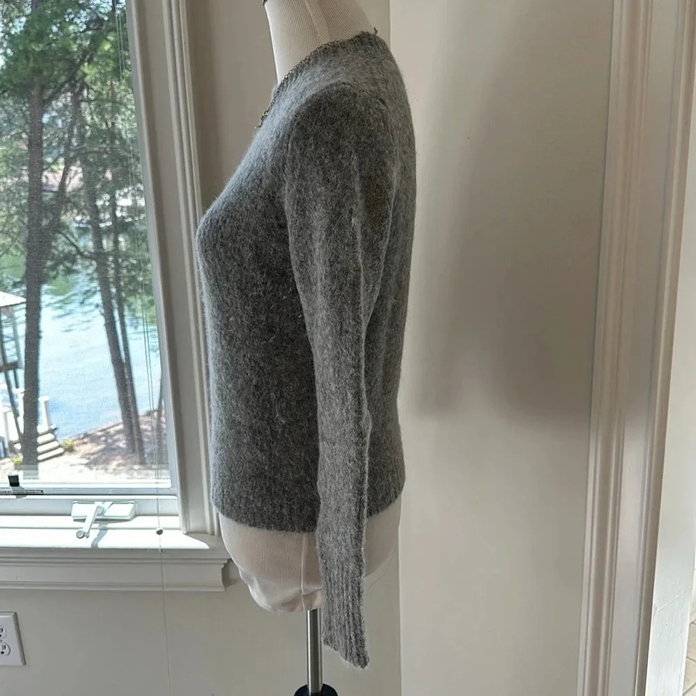J. Crew Point Sur Alpaca Merino Wool Crewneck Knit Sweater Grey, XS, EUC